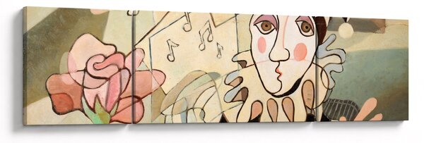 Obraz - Kubizm - harlequin and rose (170x50 cm)