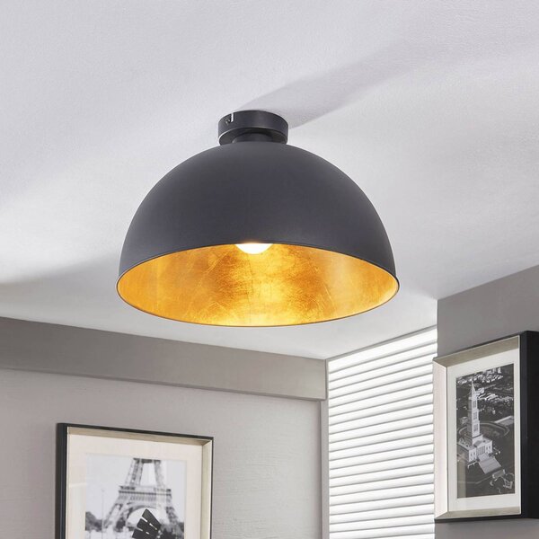 Lampa sufitowa Lya Lindby, możliwość ściemniania, czarny, salon / jadalnia, metal, nowoczesny