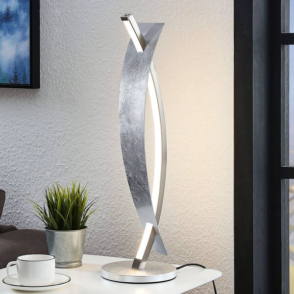 Lampa stołowa LED Marija Lucande, możliwość ściemniania, chromowy / srebrny, salon / jadalnia, metal, nowoczesny