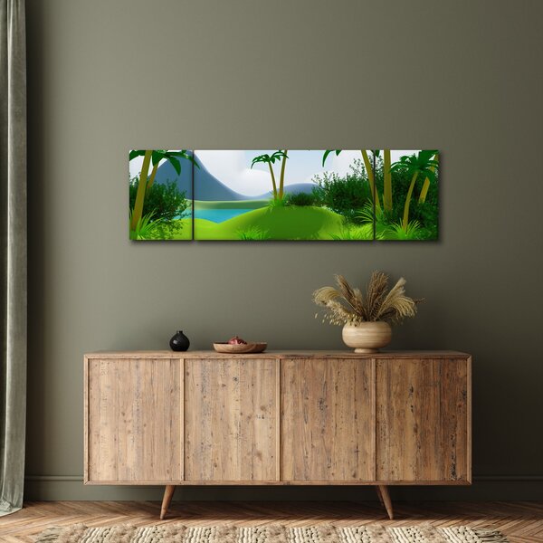 Obraz - Jeziora w dżungli (170x50 cm)