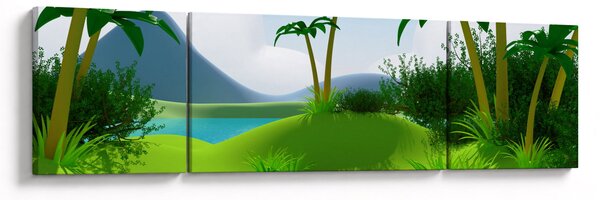 Obraz - Jeziora w dżungli (170x50 cm)