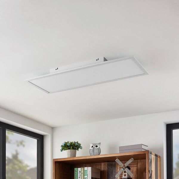 Lampa sufitowa LED Quais Lindby, biały / opal, kuchnia, aluminium, nowoczesny