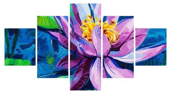 Obraz lilii wodnej na wodzie (125x70 cm)