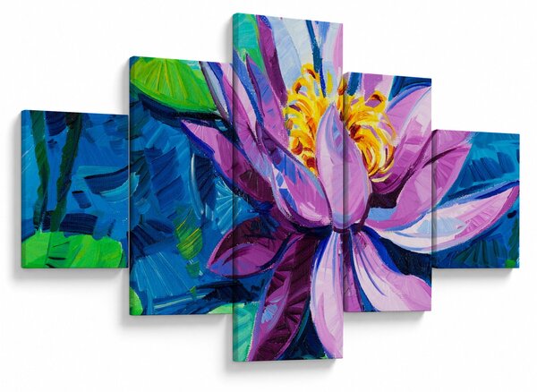 Obraz lilii wodnej na wodzie (125x70 cm)