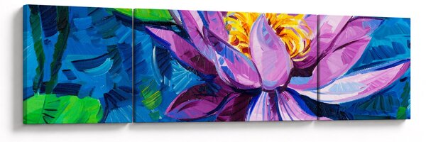 Obraz lilii wodnej na wodzie (170x50 cm)