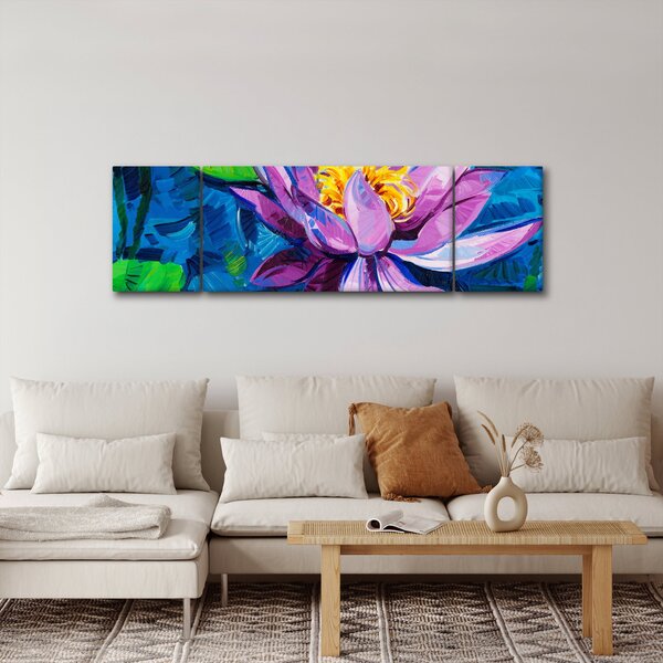 Obraz lilii wodnej na wodzie (170x50 cm)