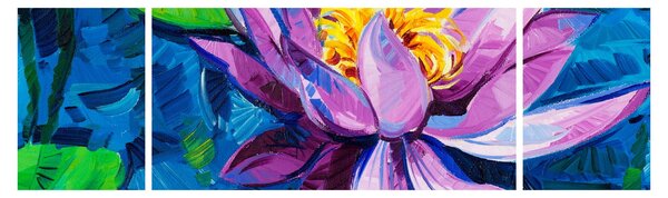 Obraz lilii wodnej na wodzie (170x50 cm)