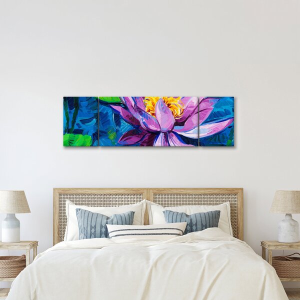 Obraz lilii wodnej na wodzie (170x50 cm)