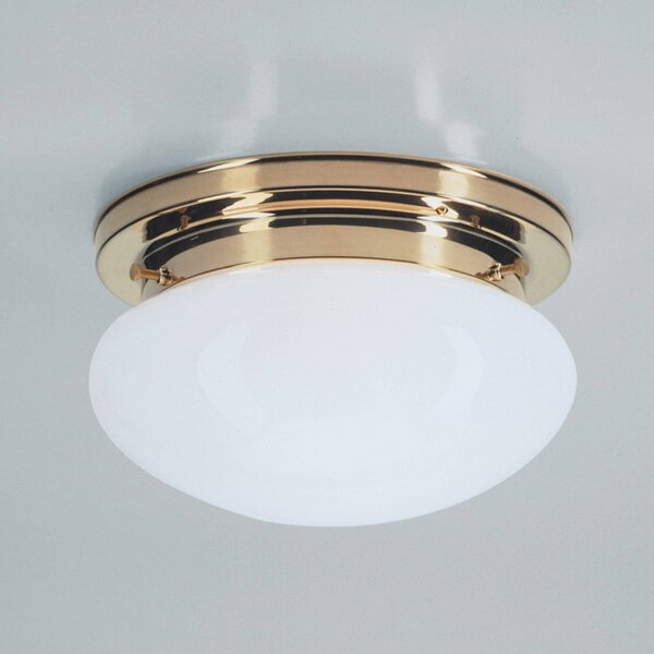 Berliner Messinglampen Lampa sufitowa HARRY, możliwość ściemniania, mosiężny / złoty, salon / jadalnia, szkło, antyczny