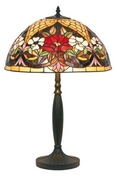 Artistar Lampa stołowa z kwiatowym wzorem w stylu Tiffany