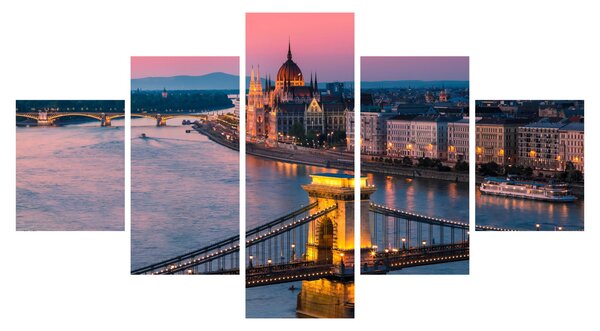 Obraz - Panorama miasta, Budapeszt, Węgry (125x70 cm)