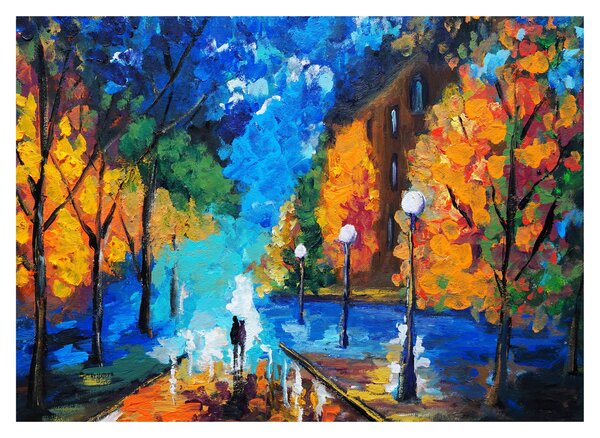 Obraz - Kochankowie, Pointillismus (70x50 cm)