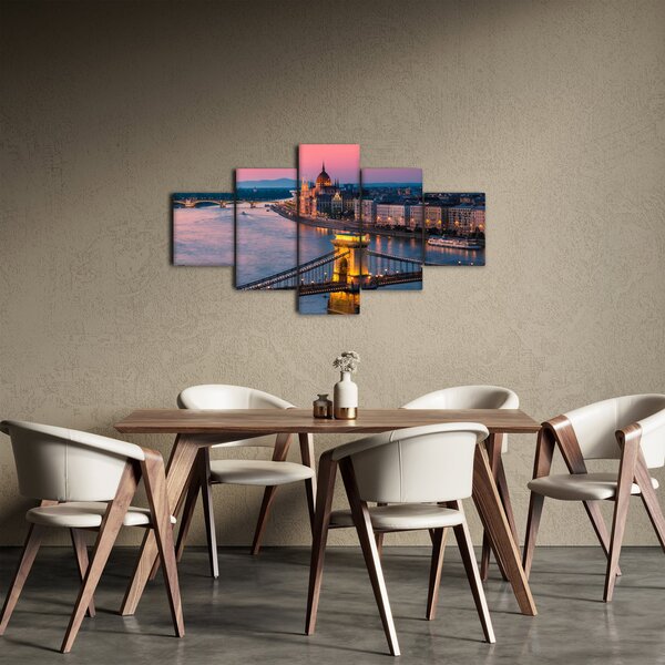 Obraz - Panorama miasta, Budapeszt, Węgry (125x70 cm)