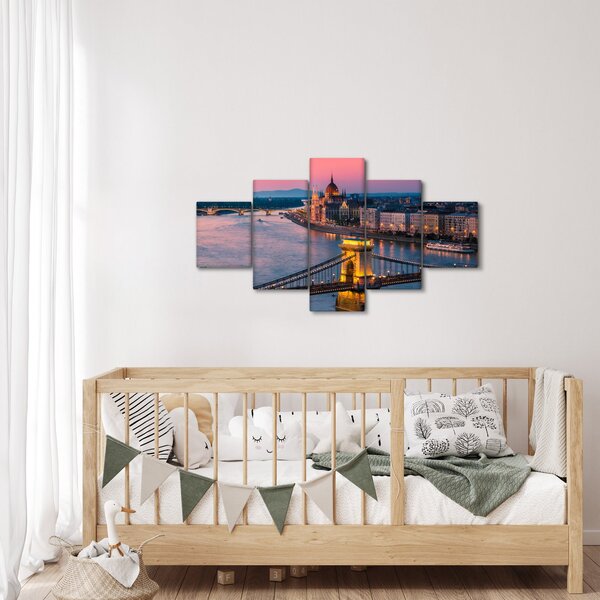 Obraz - Panorama miasta, Budapeszt, Węgry (125x70 cm)
