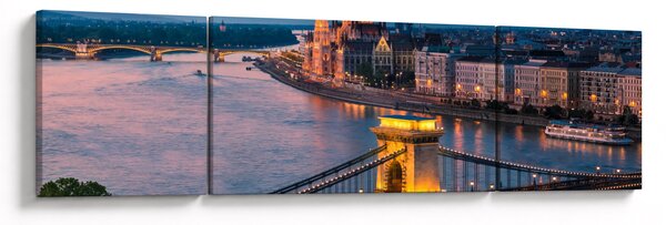 Obraz - Panorama miasta, Budapeszt, Węgry (170x50 cm)