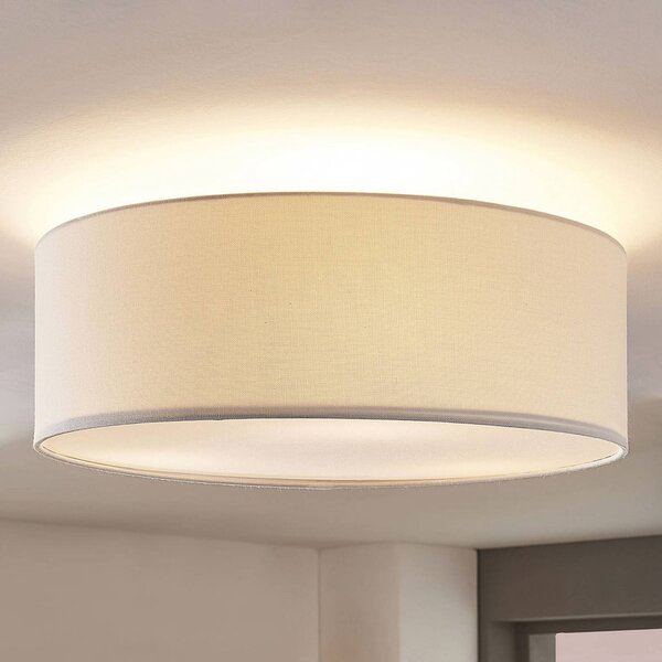 Lampa sufitowa Mariat Lindby, możliwość ściemniania, biały / opal, salon / jadalnia, tkanina / materiał / jedwab, nowoczesny