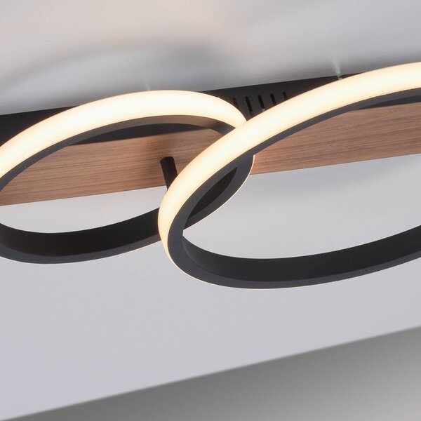 JUST LIGHT. GmbH Lampa sufitowa LED Troop, dekor drewniany, 2-punktowa