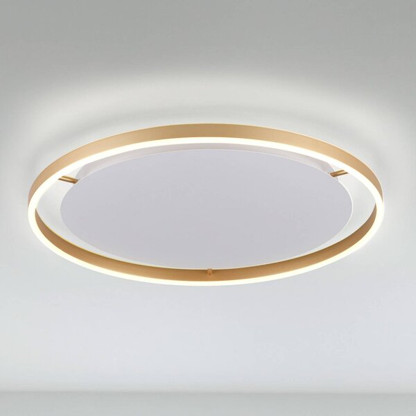 JUST LIGHT. GmbH Lampa sufitowa LED Ritus, możliwość ściemniania, brązowy / mosiężny, salon / jadalnia, aluminium, nowoczesny