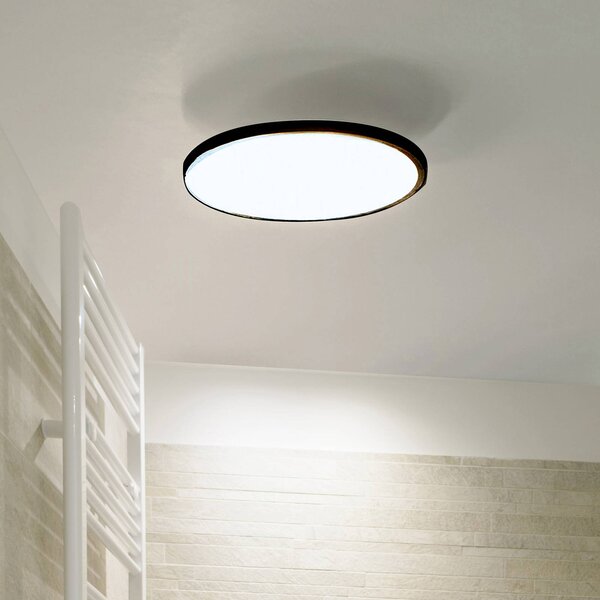 LIGHTME Lampa sufitowa Aqua, czarny, łazienka, aluminium, nowoczesny