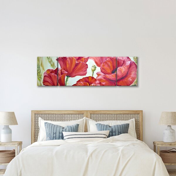 Obraz - Kwiaty maku (170x50 cm)