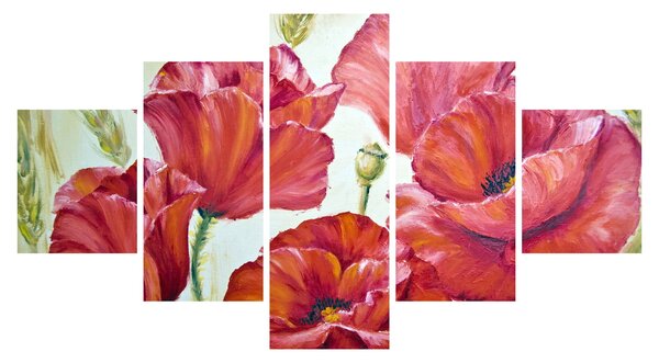 Obraz - Kwiaty maku (125x70 cm)