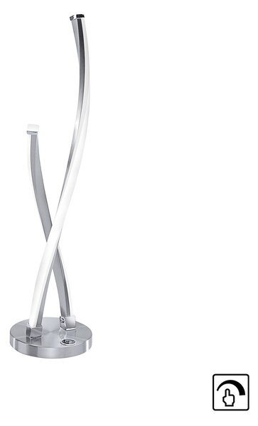 Paul Neuhaus Lampa stołowa LED Polina, możliwość ściemniania, aluminiowy / szary / cynkowy, salon / jadalnia, metal, nowoczesny