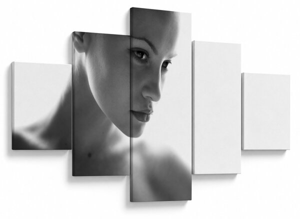 Obraz - czarno - biały portret kobiety (125x70 cm)