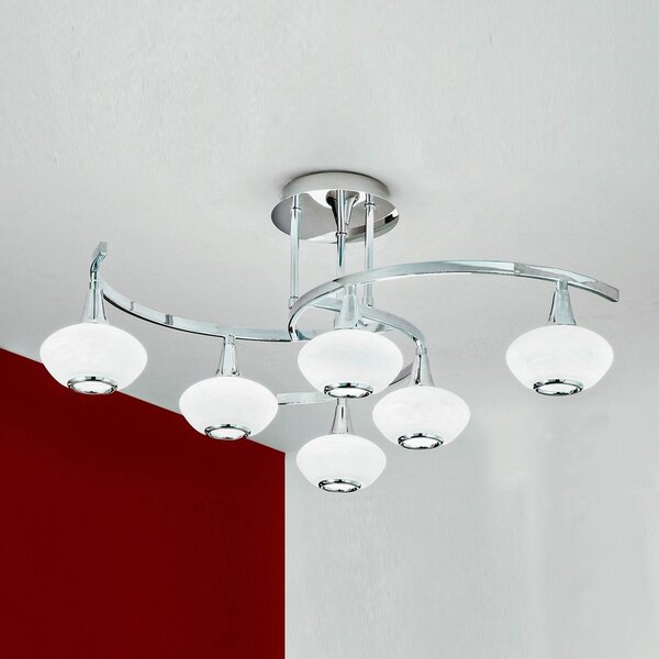 ORION Lampa sufitowa Lia, możliwość ściemniania, chromowy / srebrny, salon / jadalnia, metal, nowoczesny