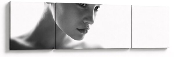 Obraz - czarno - biały portret kobiety (170x50 cm)