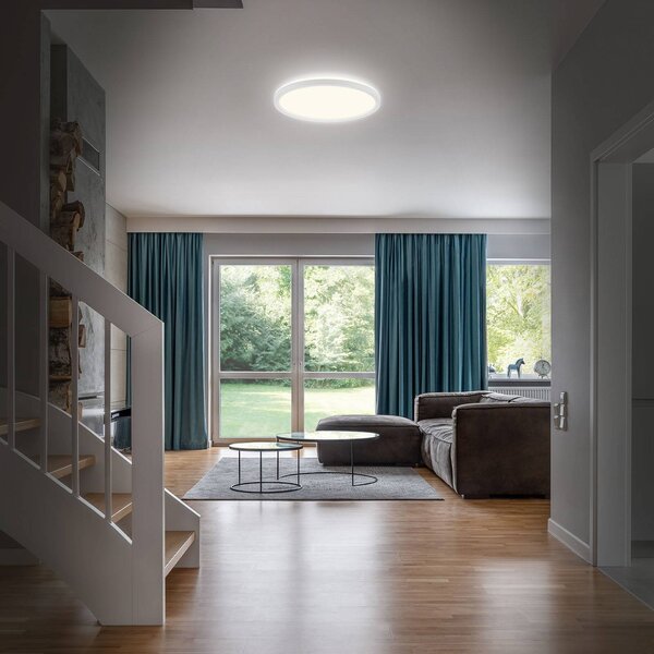 Briloner Lampa sufitowa Slim Drip, biały / opal, łazienka, tworzywo sztuczne, nowoczesny