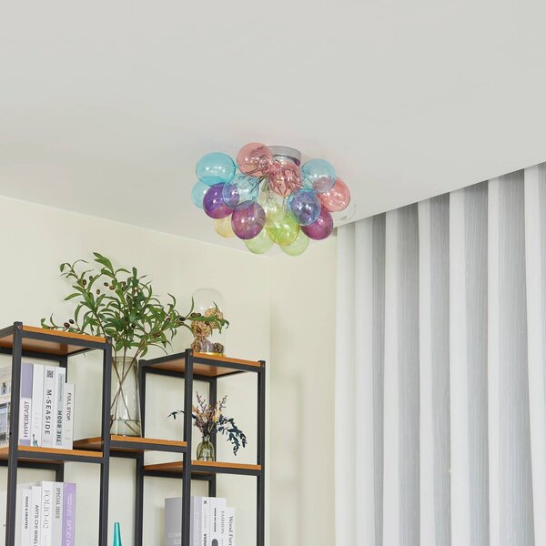 Lampa sufitowa Diborah Lucande, możliwość ściemniania, multikolor, salon / jadalnia, szkło, design