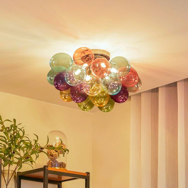 Lampa sufitowa Diborah Lucande, możliwość ściemniania, multikolor, salon / jadalnia, szkło, design