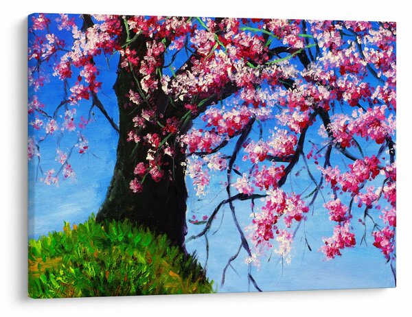 Obraz malowanego kwiatu wiśni (70x50 cm)