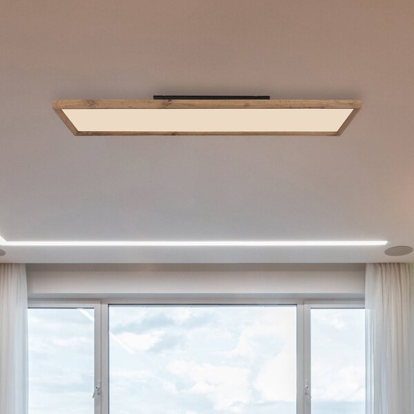 Globo Lampa sufitowa LED Cinderella, ciemne drewno, salon / jadalnia, drewno