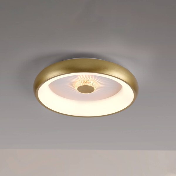 JUST LIGHT. GmbH Lampa sufitowa LED Vertigo, możliwość ściemniania, mosiężny / złoty, salon / jadalnia, metal, nowoczesny