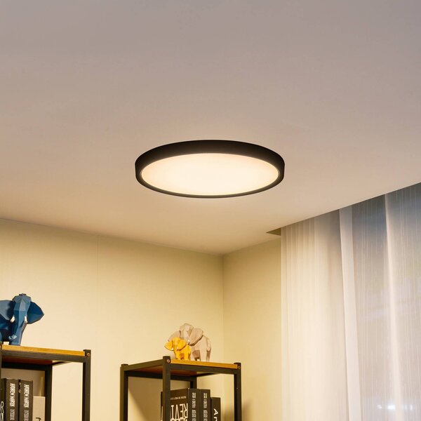 Lampa sufitowa LED Pravin Lindby, czarny, salon / jadalnia, tworzywo sztuczne, nowoczesny