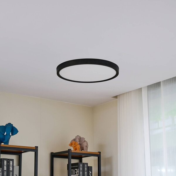 Lampa sufitowa LED Pravin Lindby, czarny, salon / jadalnia, tworzywo sztuczne, nowoczesny