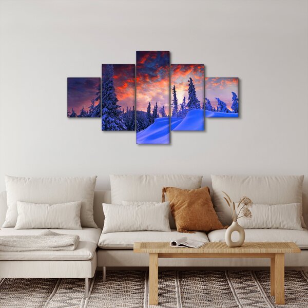 Obraz - Zimowy zmierzch (125x70 cm)