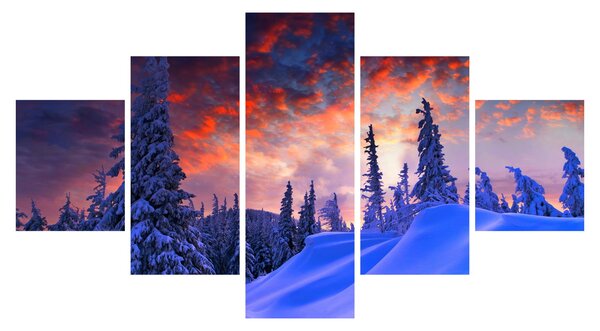 Obraz - Zimowy zmierzch (125x70 cm)