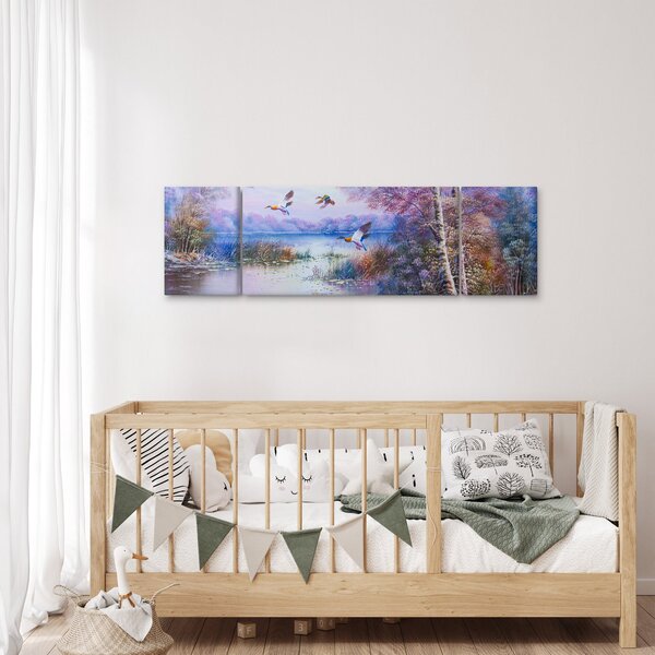 Obraz - Idzie jesień, obraz olejny (170x50 cm)
