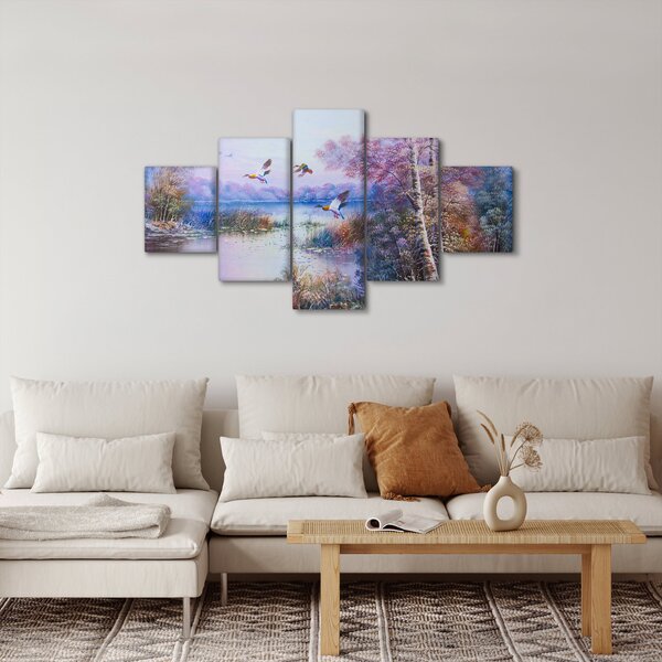Obraz - Idzie jesień, obraz olejny (125x70 cm)