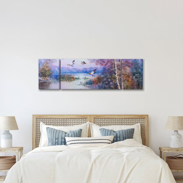 Obraz - Idzie jesień, obraz olejny (170x50 cm)