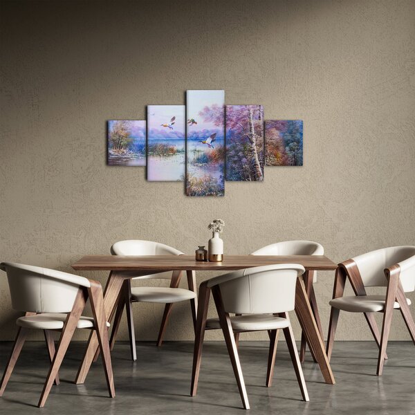 Obraz - Idzie jesień, obraz olejny (125x70 cm)