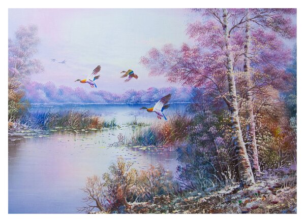 Obraz - Idzie jesień, obraz olejny (70x50 cm)