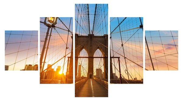 Obraz - Brooklyn Bridge, Manhattan, New York (125x70 cm)
