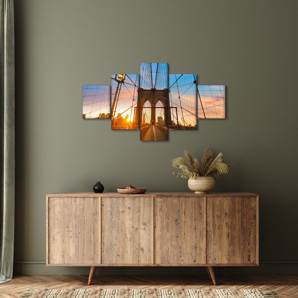 Obraz - Brooklyn Bridge, Manhattan, New York (125x70 cm)