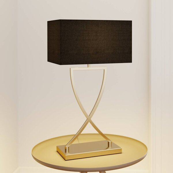 Lampa stołowa Evaine Lucande, czarny, salon / jadalnia, metal, nowoczesny
