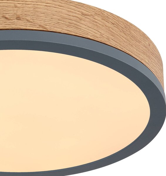 Globo Lampa sufitowa Doro, czarny, salon / jadalnia, drewno, nowoczesny