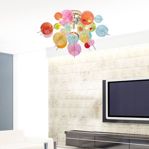 Näve Lampa sufitowa AURINIA, możliwość ściemniania, multikolor, salon / jadalnia, szkło, młodzieżowy