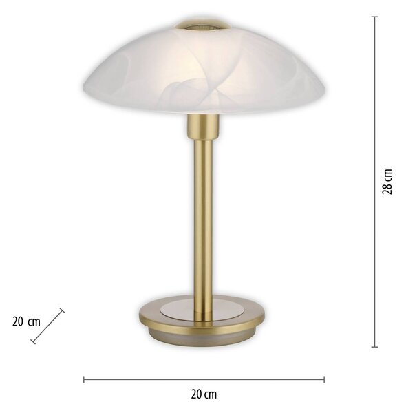Paul Neuhaus Lampa stołowa Enova, możliwość ściemniania, mosiężny / złoty, salon / jadalnia, metal